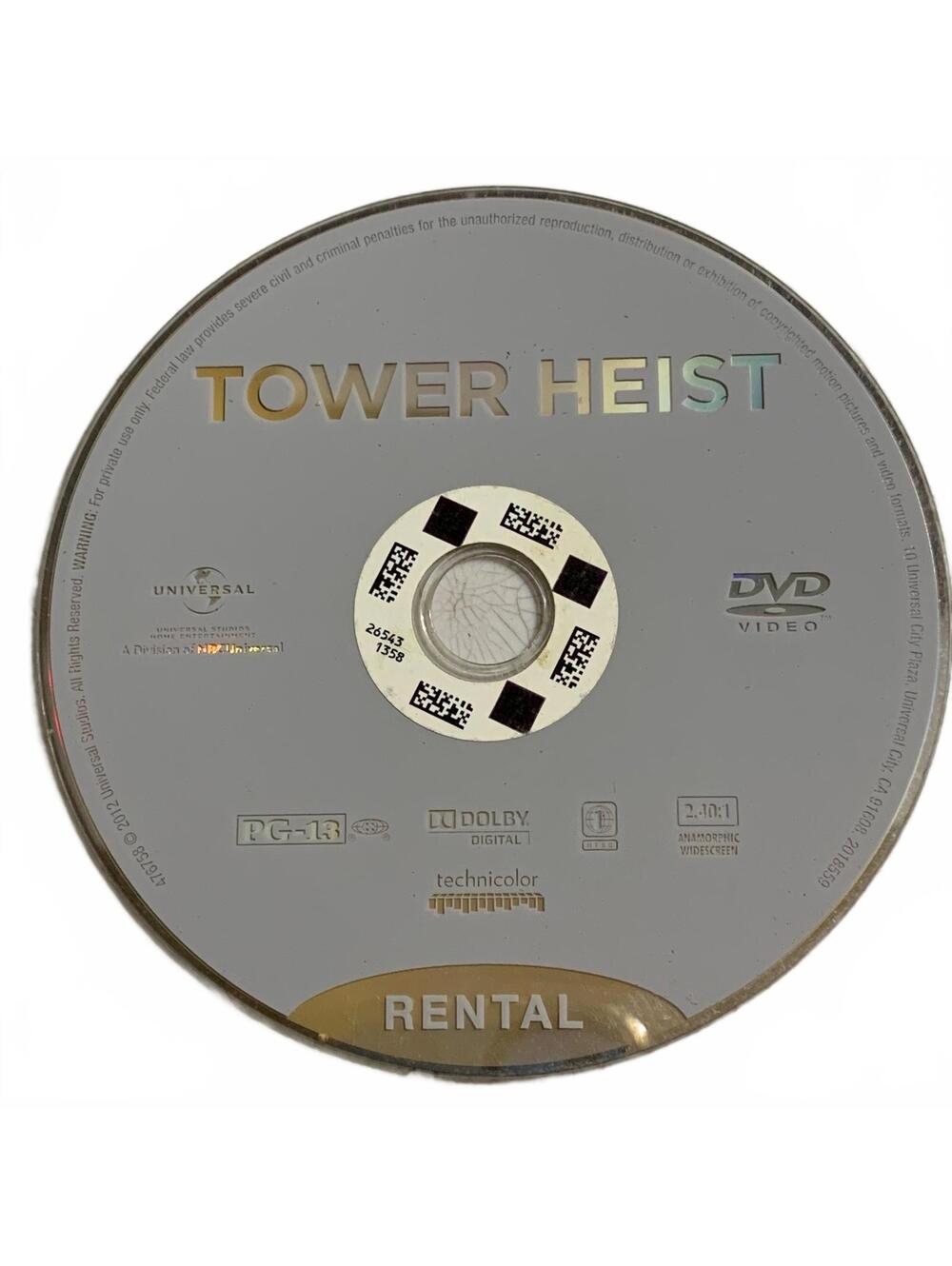 Tower Heist DVD 2011 Universal PG-13 Rental Disc Only